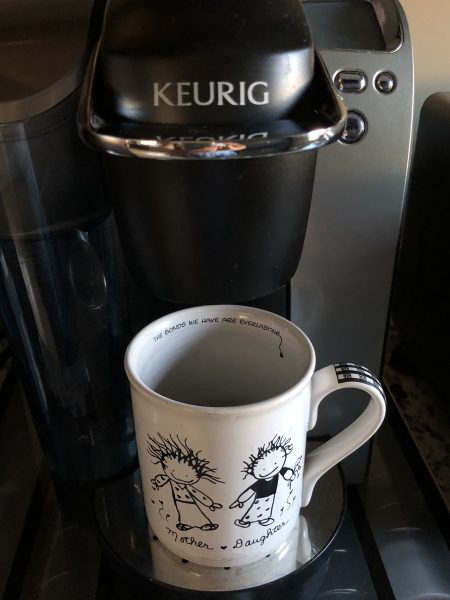 coffee mug on Keurig coffee maker