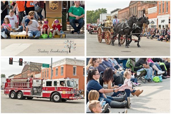 Parade in progress with cute little onlookers